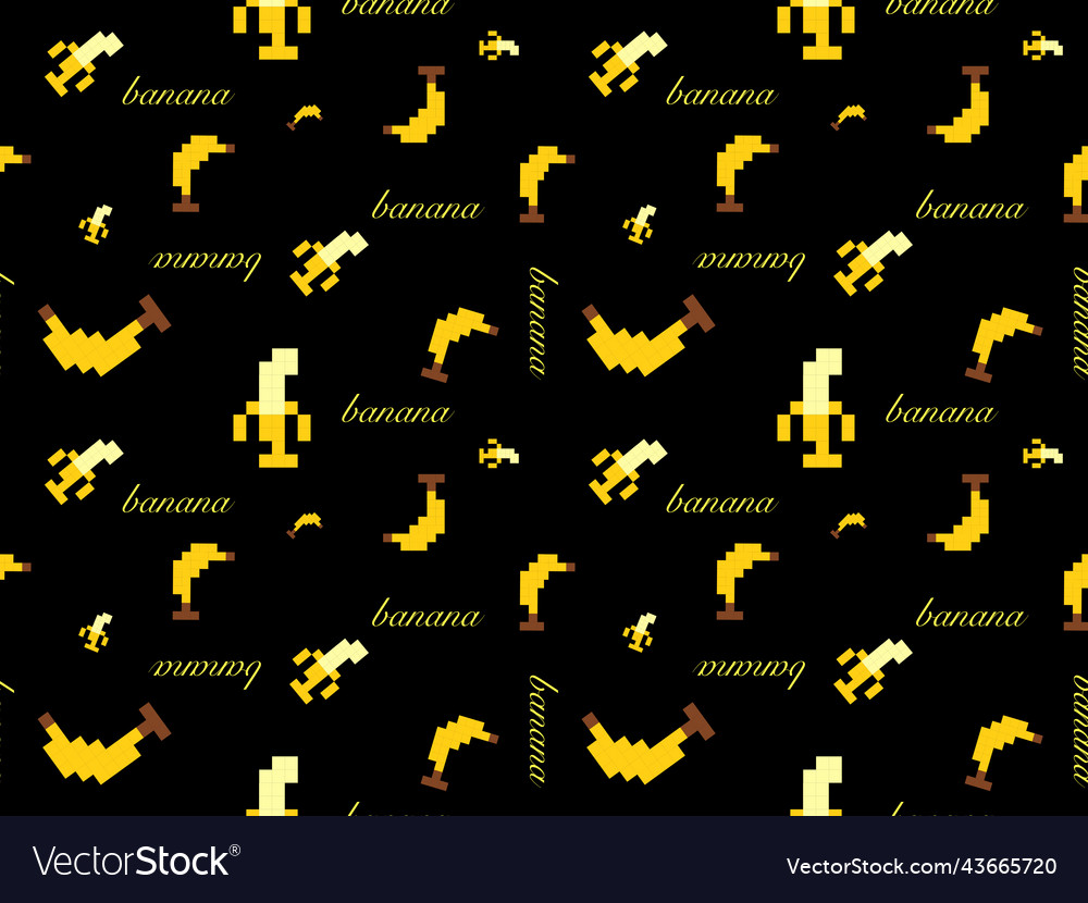 Banana cartoon character seamless pattern