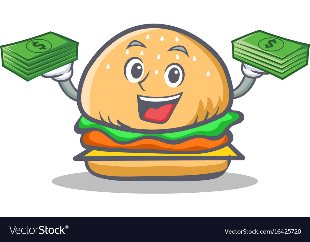 burger-character-fast-food-with-money-royalty-free-vector