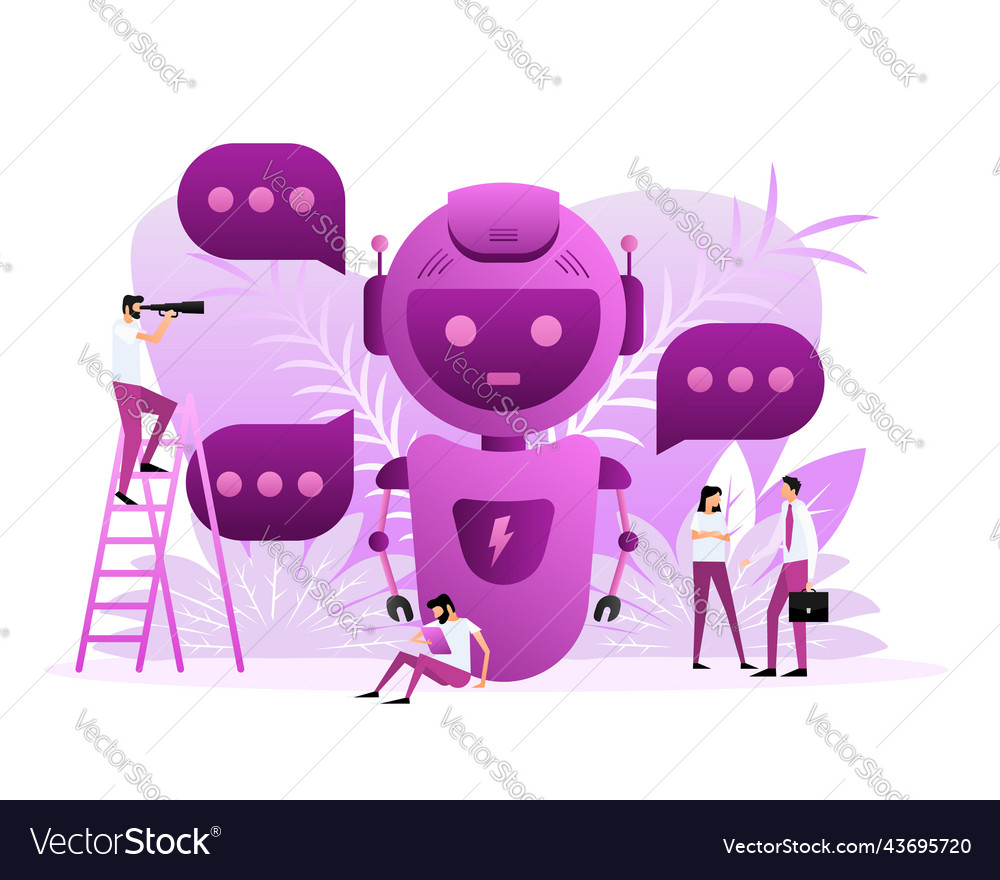 Chatbot icon concept chat bot or chatterbot flat vector image Chatbot icon concept chat bot or chatterbot flat
