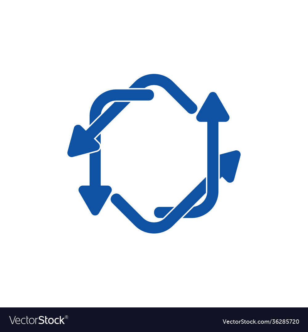 Circle linked rotation arrow symbol logo Vector Image Circle linked rotation arrow symbol logo