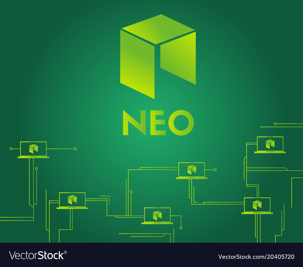 Cryptocurrency Neo Circuit Style auf grün