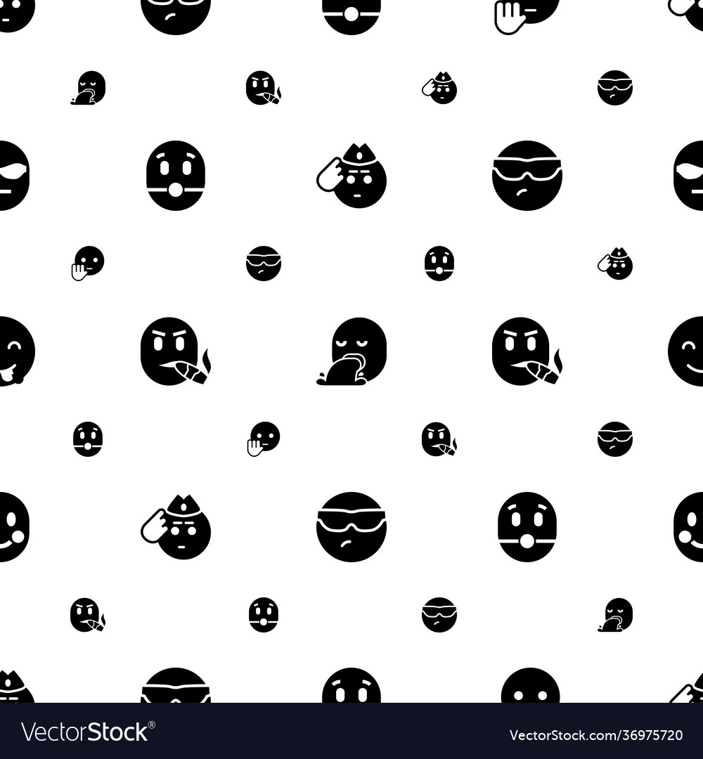 Expression icons pattern seamless white background