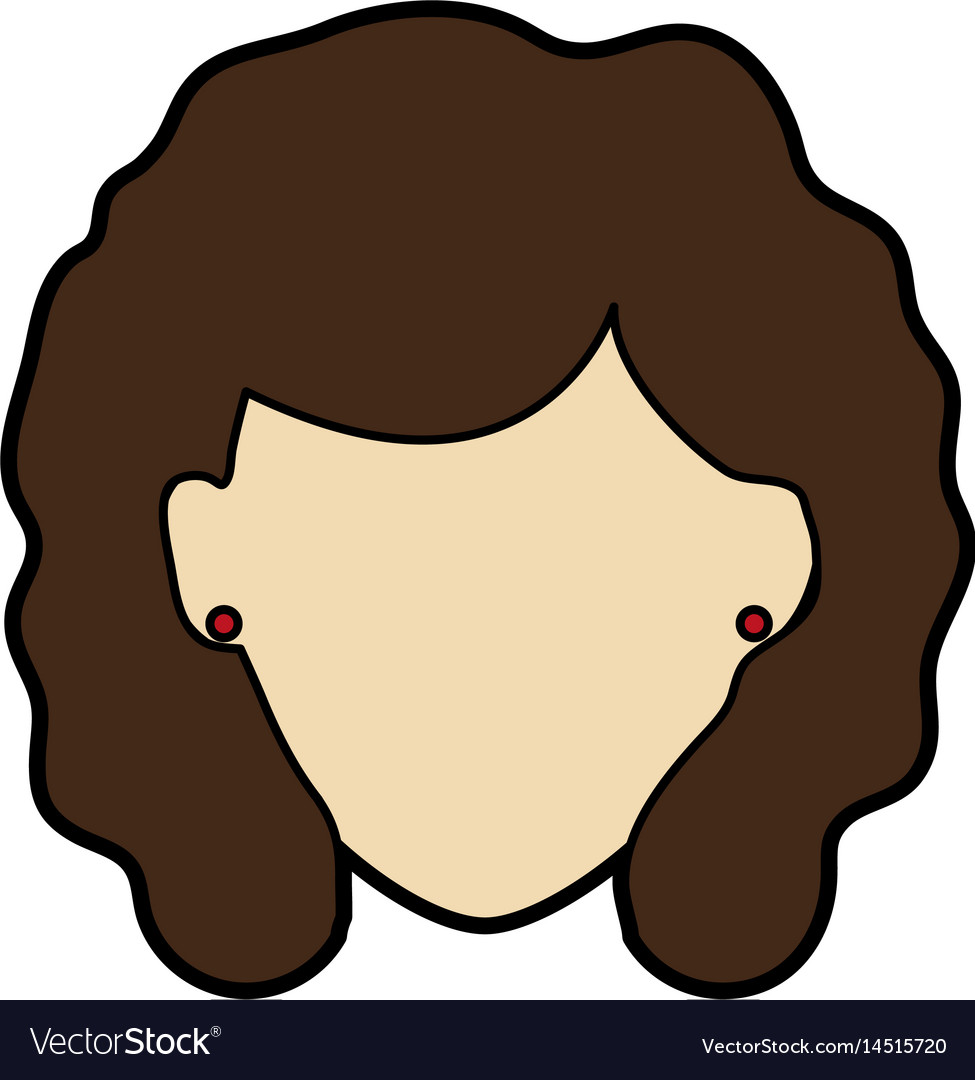 Faceless Woman With Long Straight Hair Icon Image Vector Image