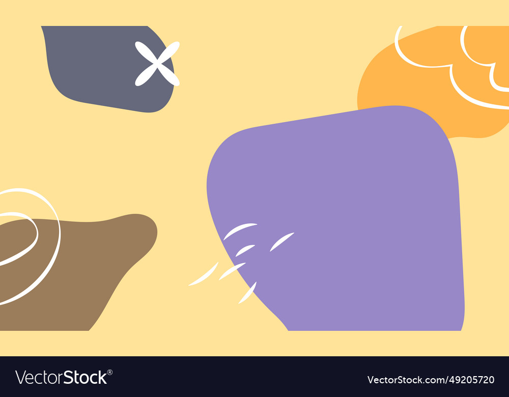 Flat abstract hand drawn shapes line background vector image Flat abstract hand drawn shapes line background