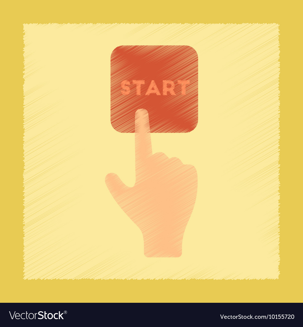 Flat shading style icon hand button start