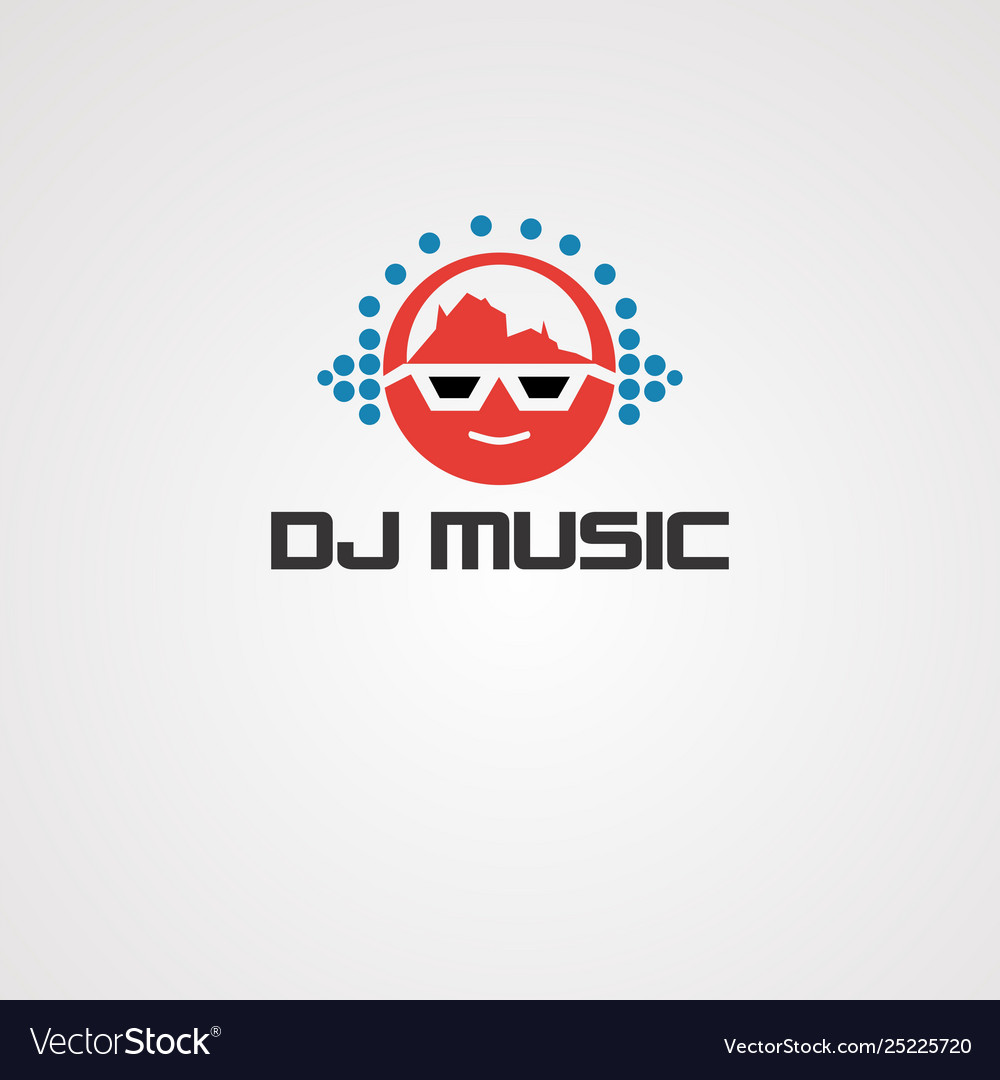 Geek music logo icon element and template vector image Geek music logo icon element and template