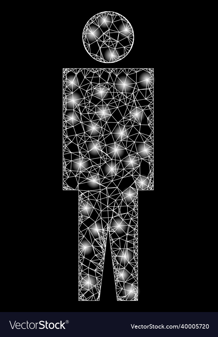 Glossy linear mesh man person with lightspots