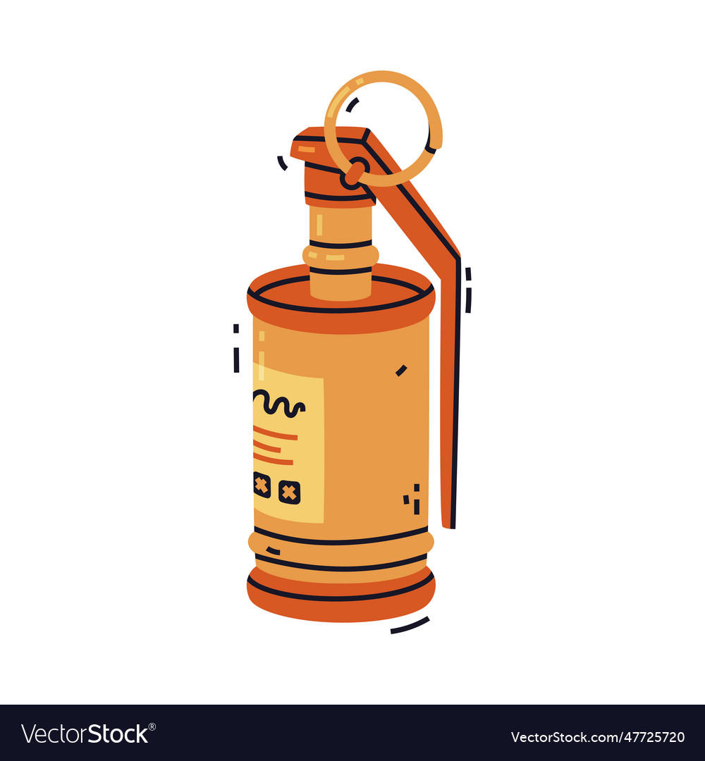 Grenade as explosive weapon thrown by hand Vector Image