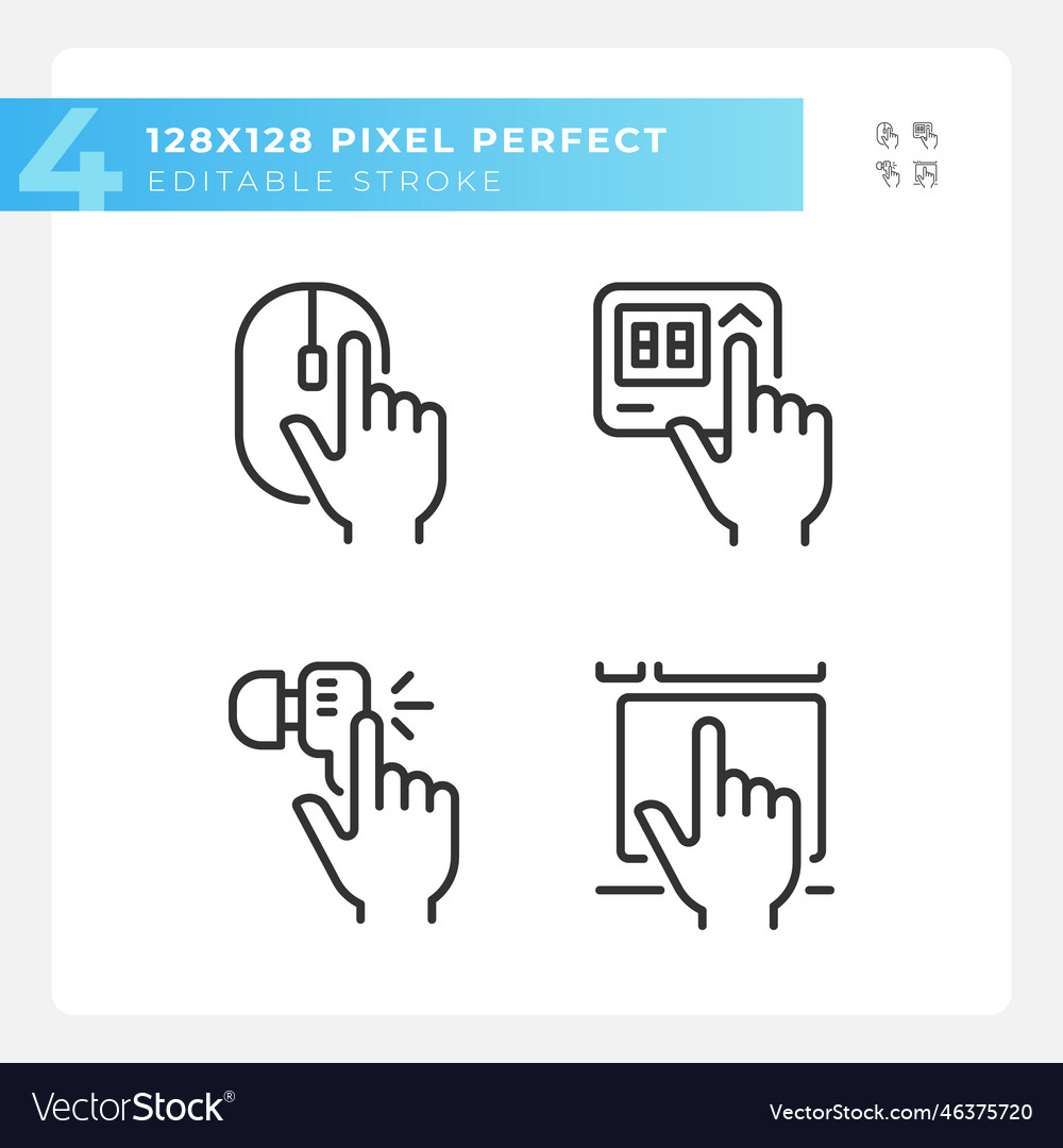 Hands pressing keys on devices pixel perfect vector image Hands pressing keys on devices pixel perfect