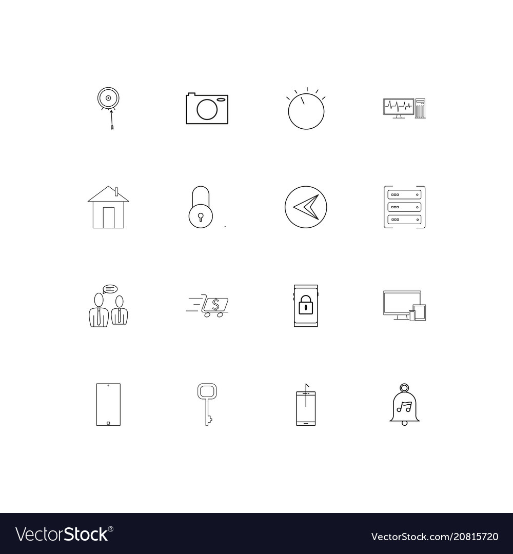 Internet of things linear thin icons set outlined