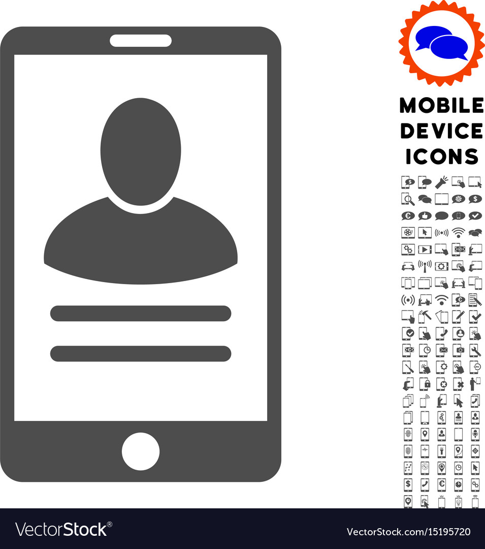 Mobile user properties icon with set