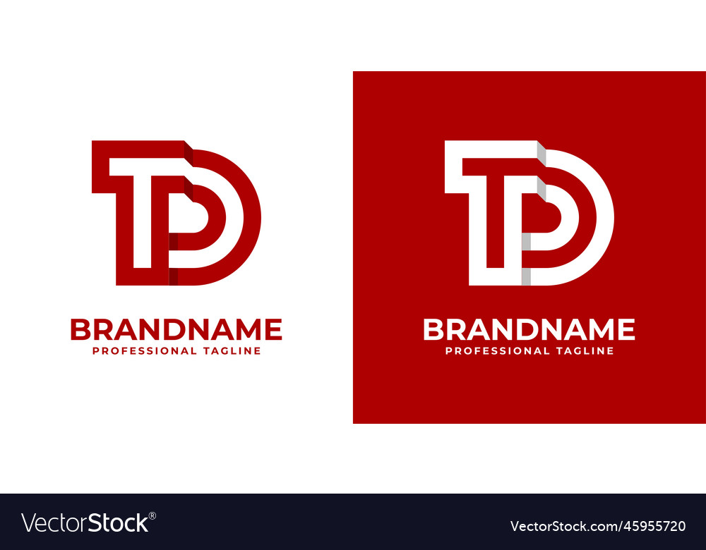 Modern letter td logo suitable for any business Vector Image