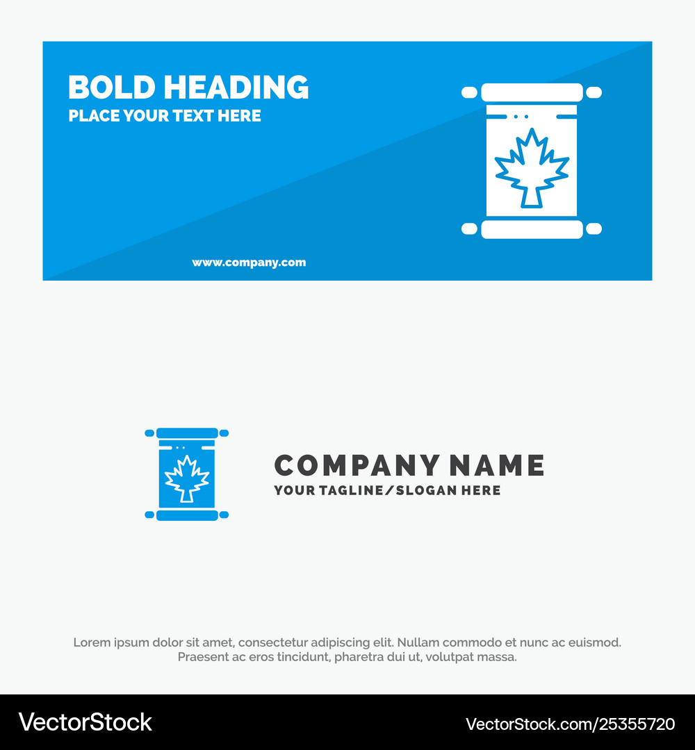 Note autumn canada leaf solid icon website banner Vector Image