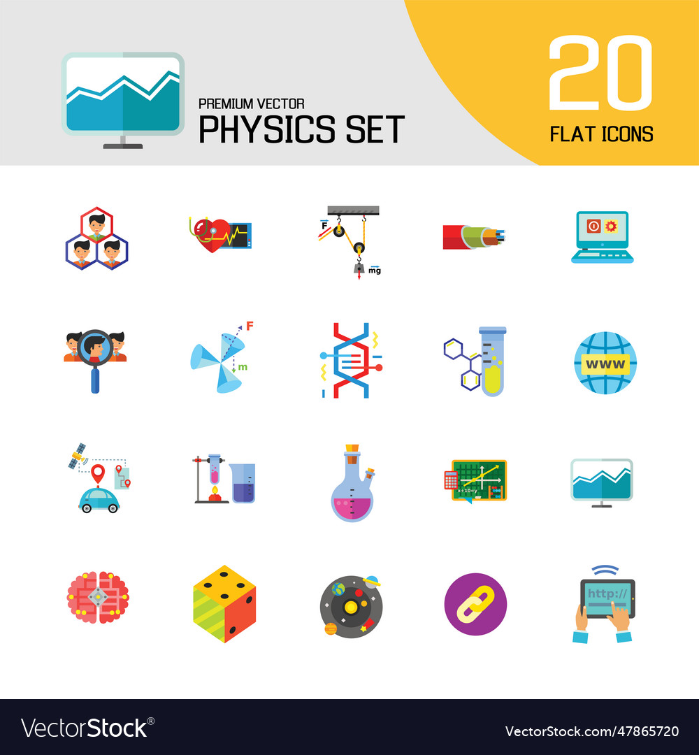 Physics icon set vector image Physics icon set