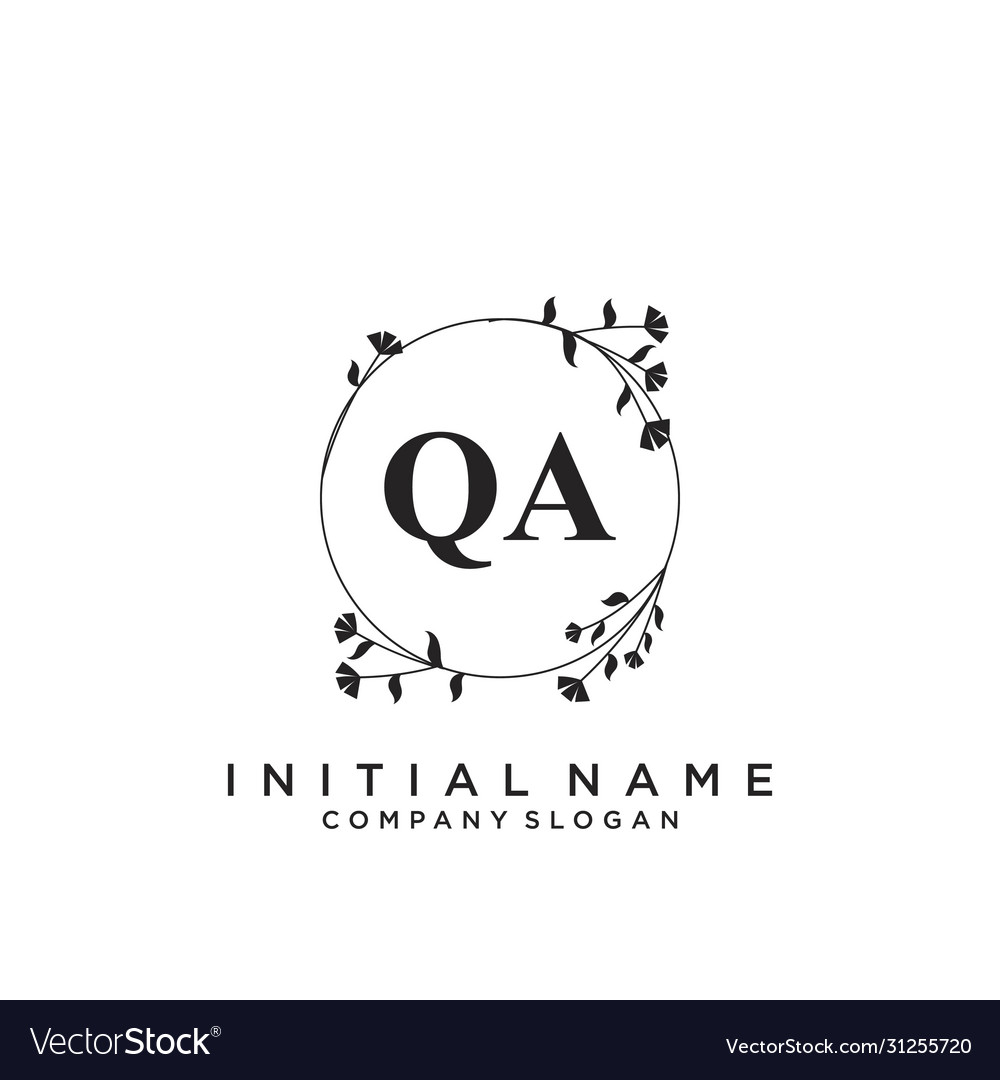 Qa initial handwriting logo design vector image Qa initial handwriting logo design