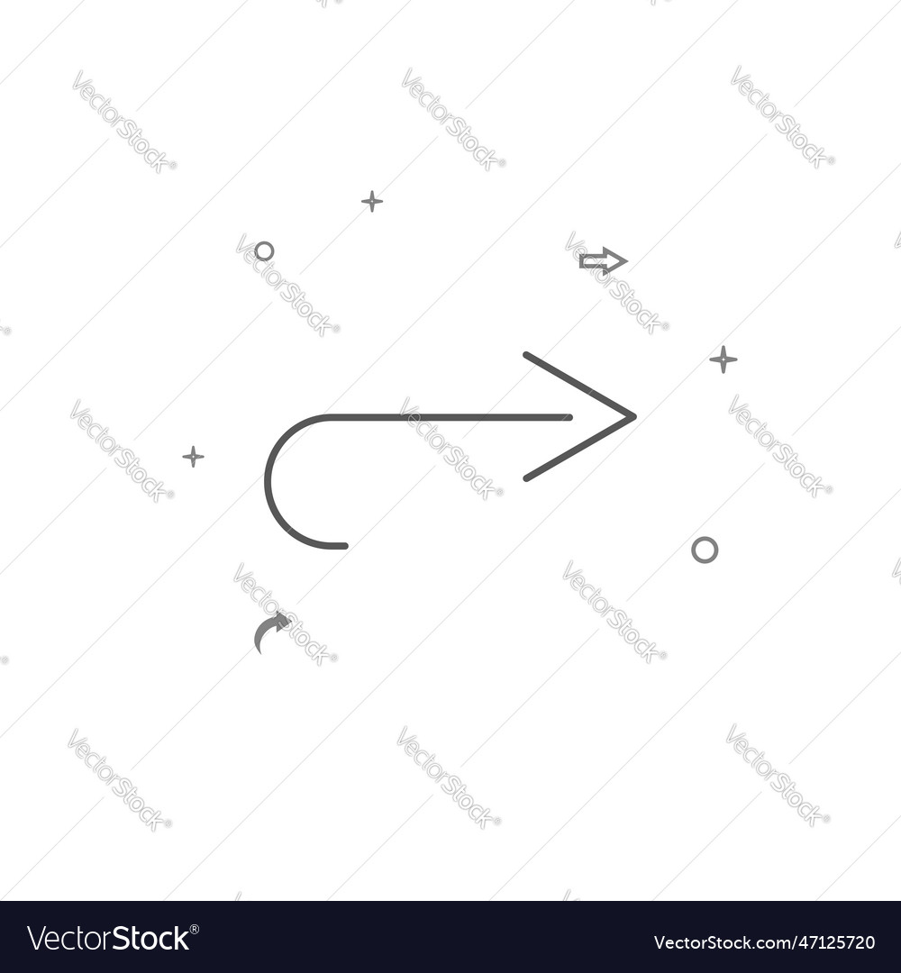 Return right arrow simple line icon symbol