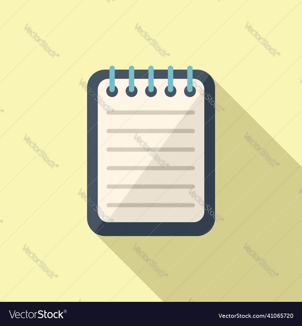 School notebook icon flat pen write Royalty Free Vector