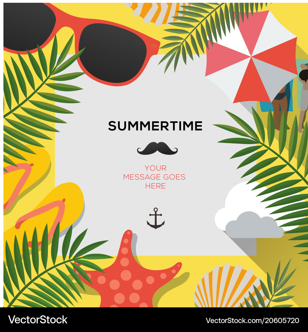 Summer Web Banner Background Hello Summer Holiday Vector Image