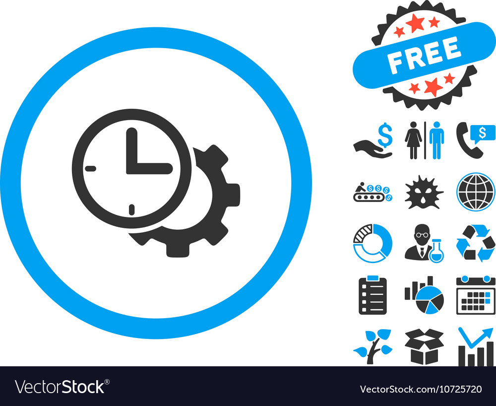 Time setup flat icon with bonus Royalty Free Vector Image