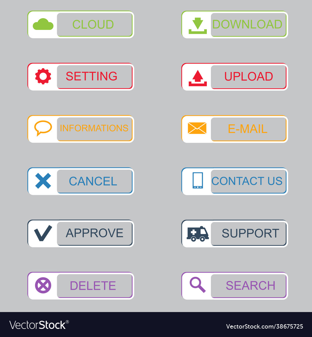 A collection web buttons in variety Royalty Free Vector