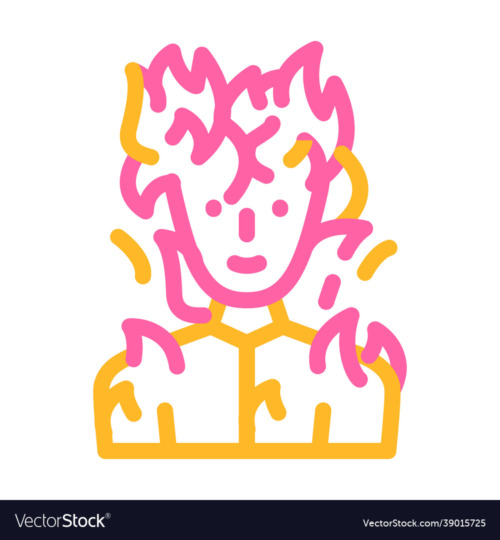 Burning man fantasy character color icon