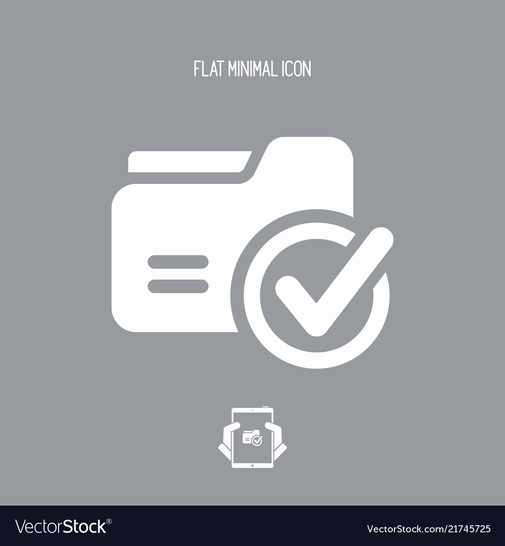Check folder - flat minimal icon vector image Check folder - flat minimal icon