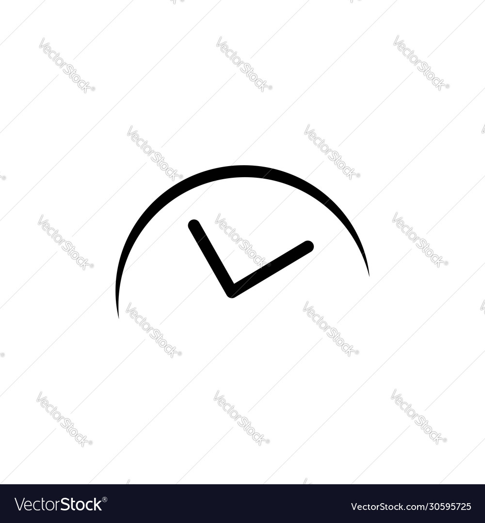 Clock simple icon flat style template