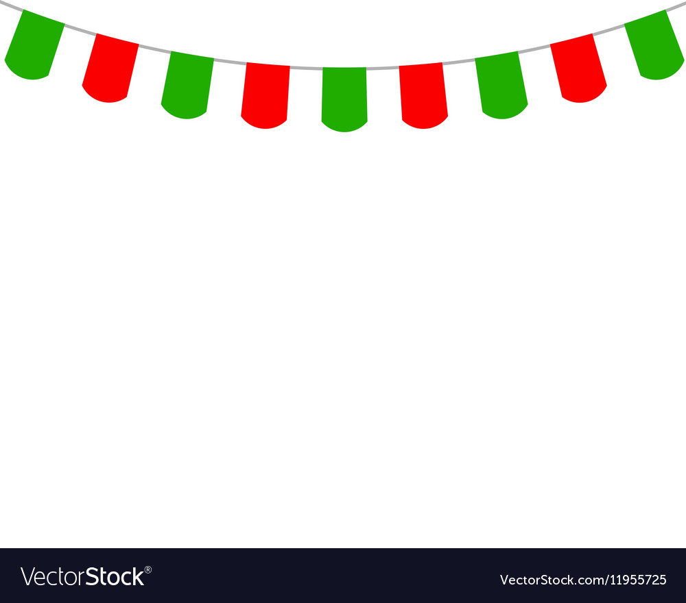 Decorative flags on greeting card template Vector Image