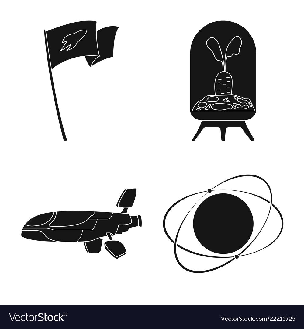 Design of mars and space icon set vector image Design of mars and space icon set