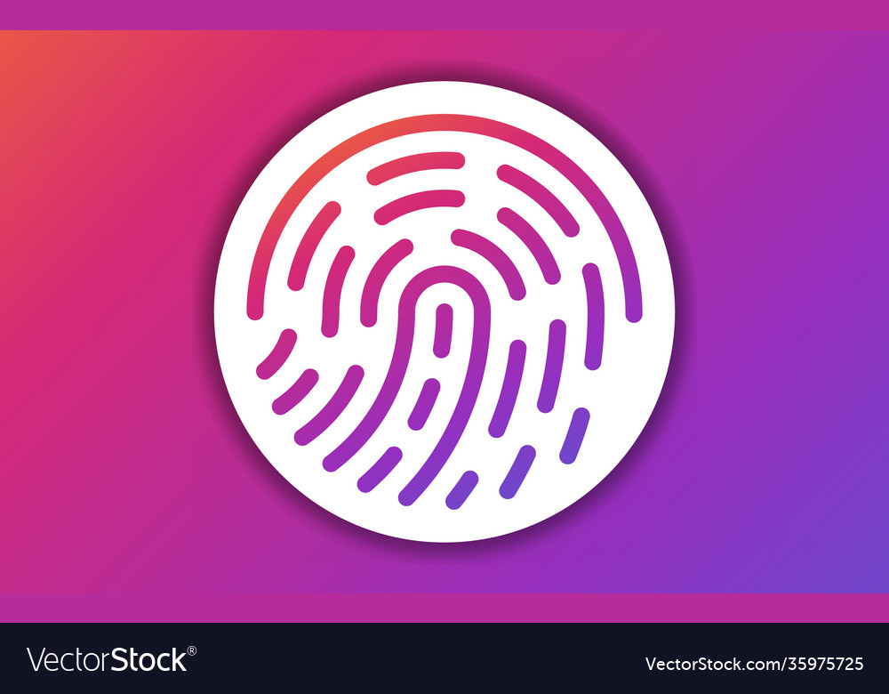 Fingerprint icon with gradient imprint mark ico vector image Fingerprint icon with gradient imprint mark ico