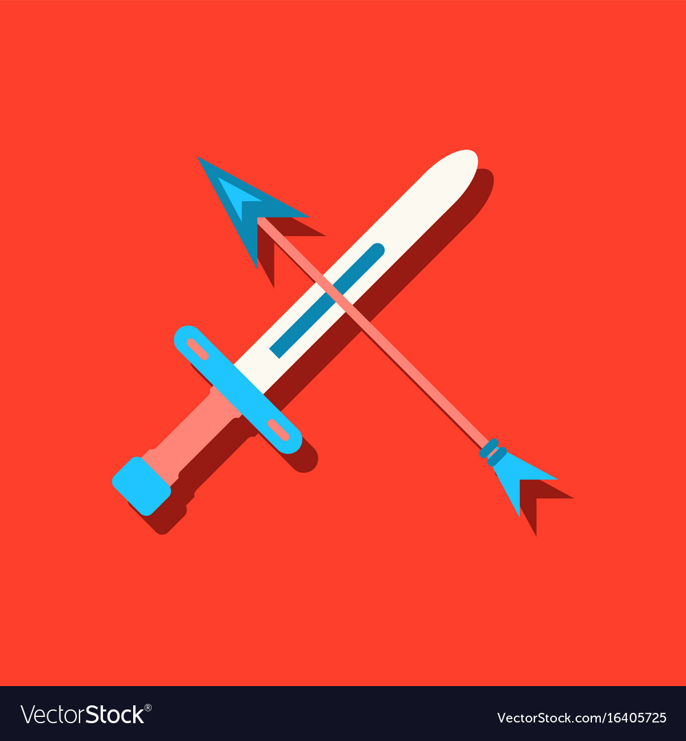 Flat icon design collection sword and arrow