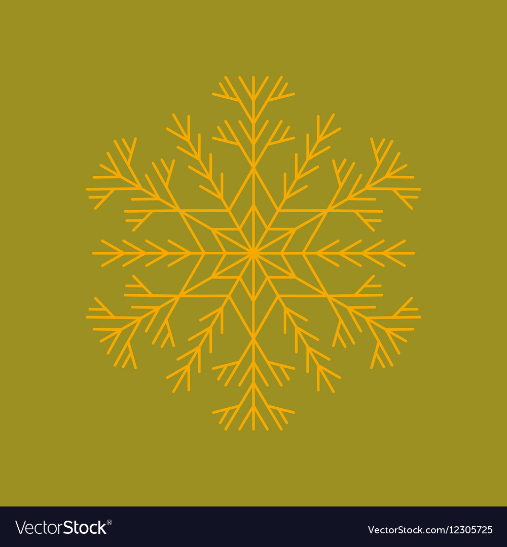 Flat on background of snowflake