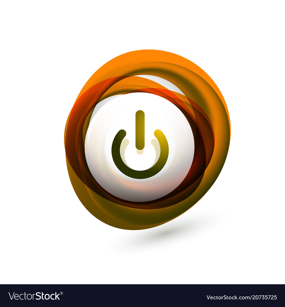 Glass transparent effect power start button vector image Glass transparent effect power start button