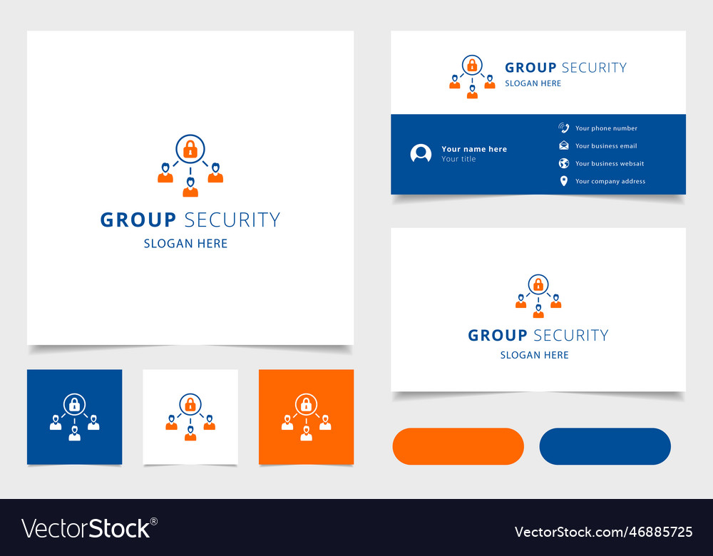 Group security logo design with editable slogan