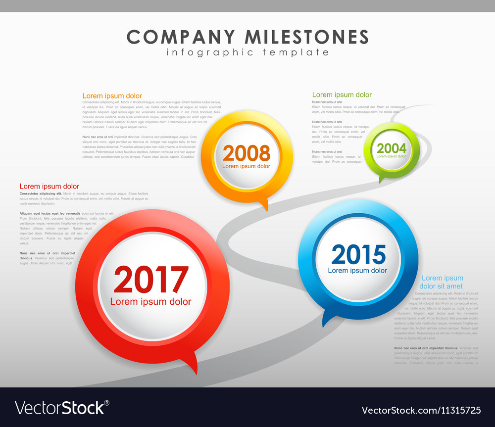 Infographic Company Milestones Timeline Template Vector Image Infographic Company Milestones Timeline Template Vector Image