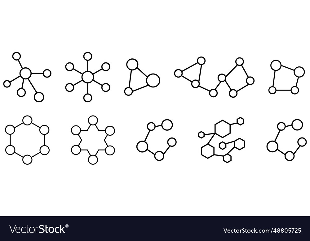 Molecule set icons design can use for web vector image Molecule set icons design can use for web