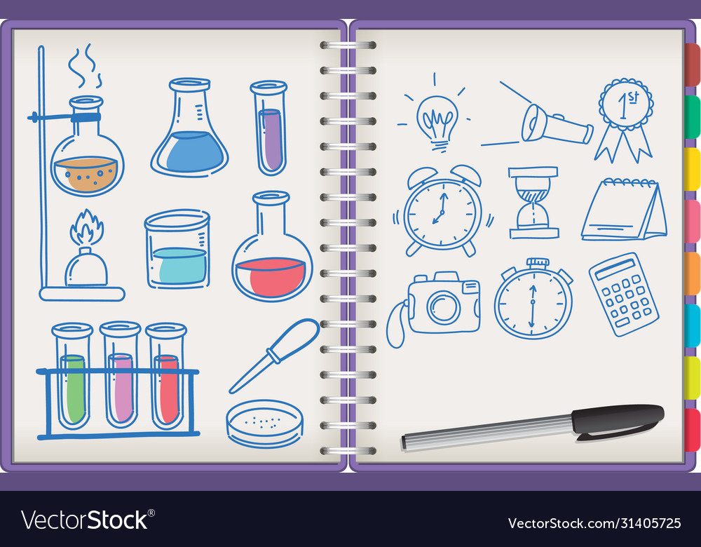 Open notebook with learning symbol vector image Open notebook with learning symbol