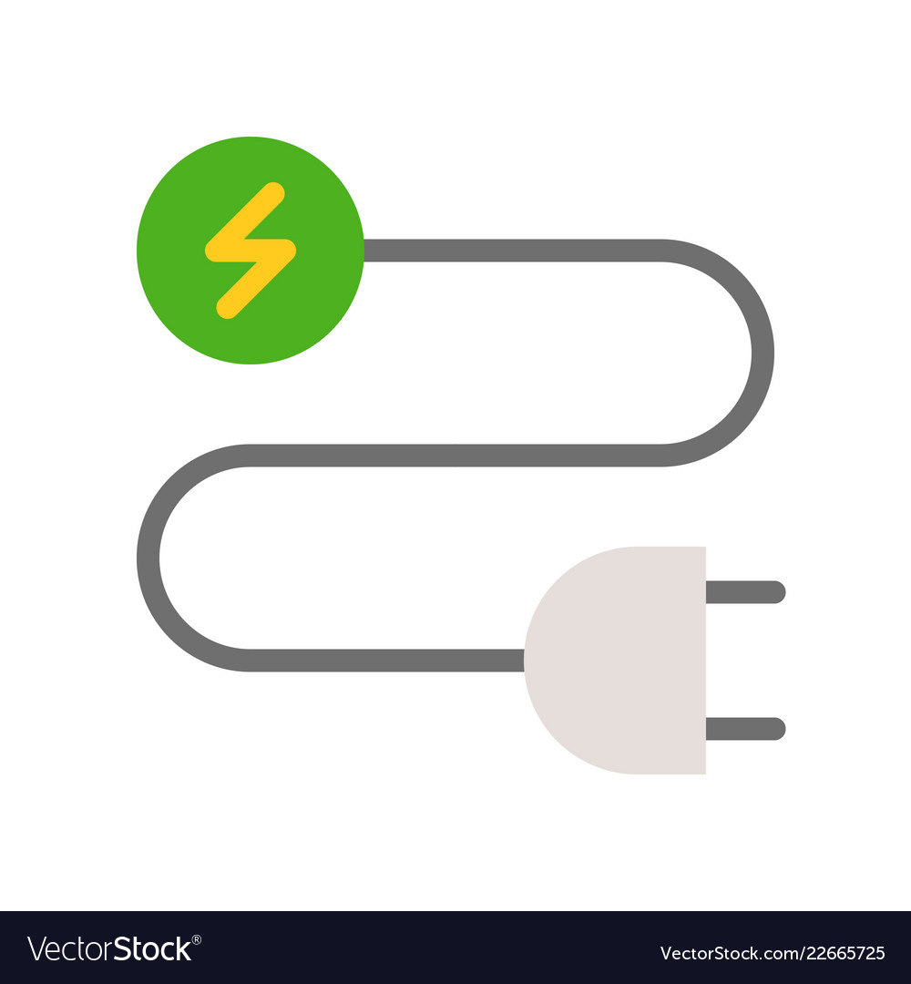 Plug and flash sign saving energy or green