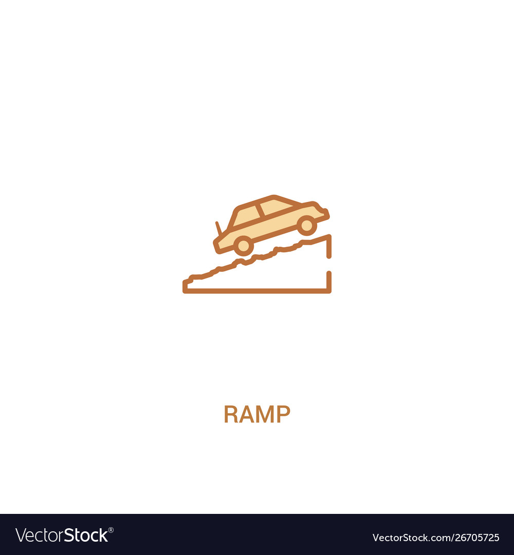 Ramp concept 2 colored icon simple line element vector image Ramp concept 2 colored icon simple line element