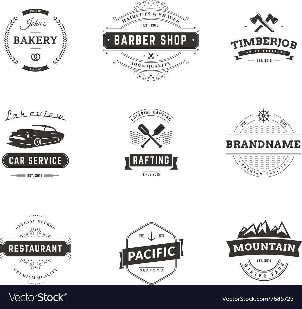 Set of minimal vintage hipster logotype templates