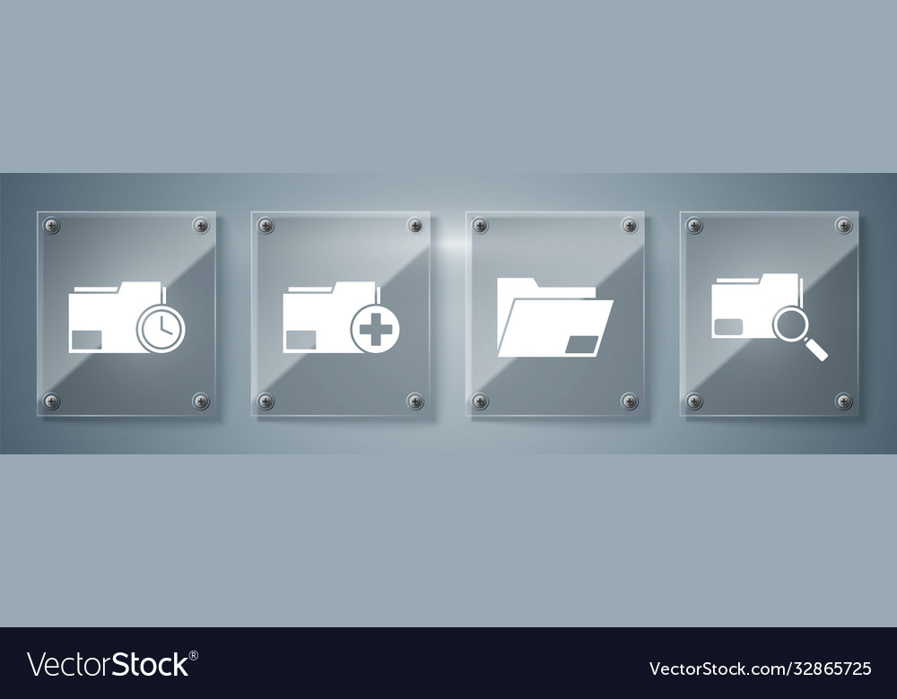 Set search concept with folder document vector image Set search concept with folder document