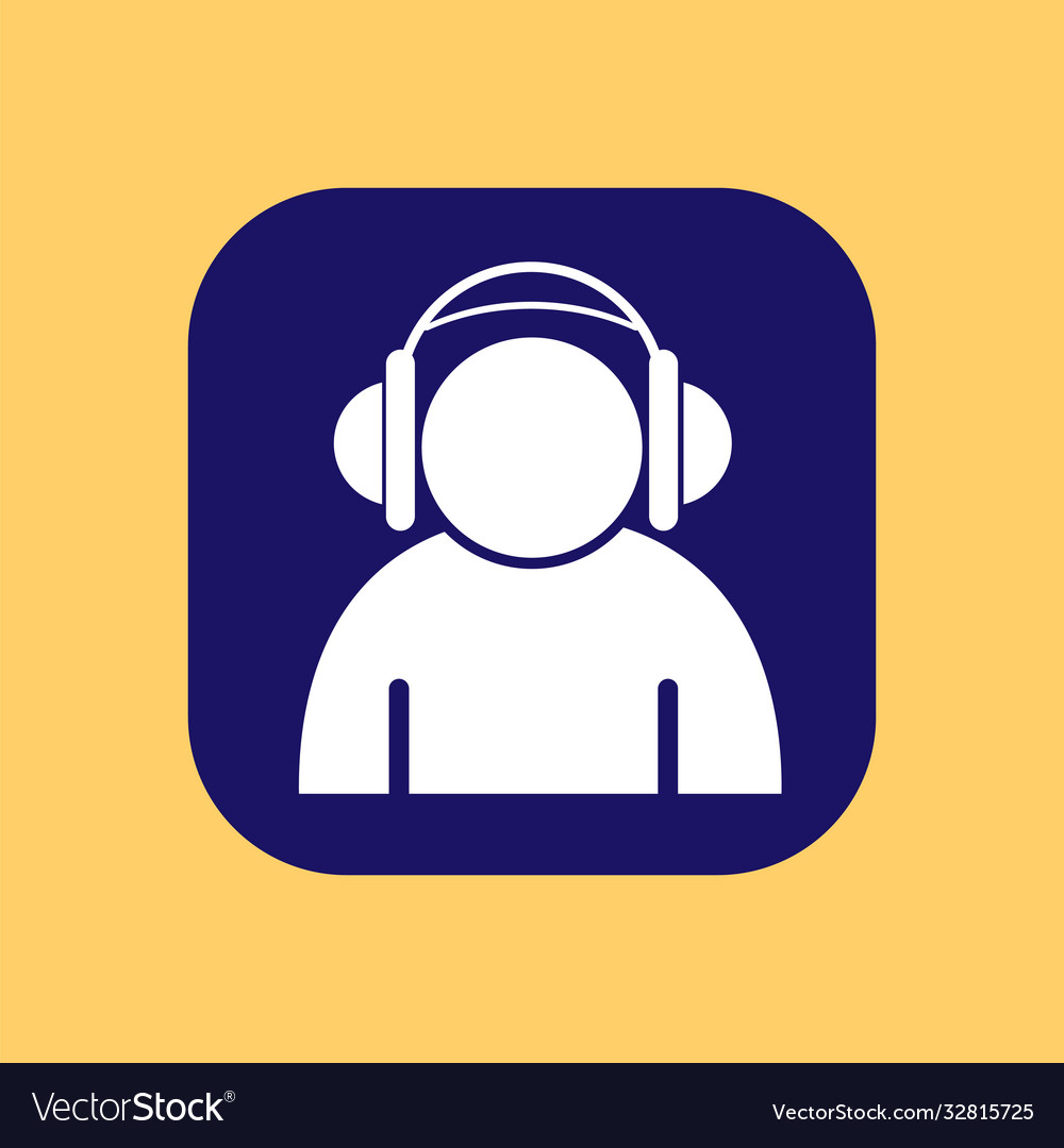 Silhouette a man wearing headphones Royalty Free Vector