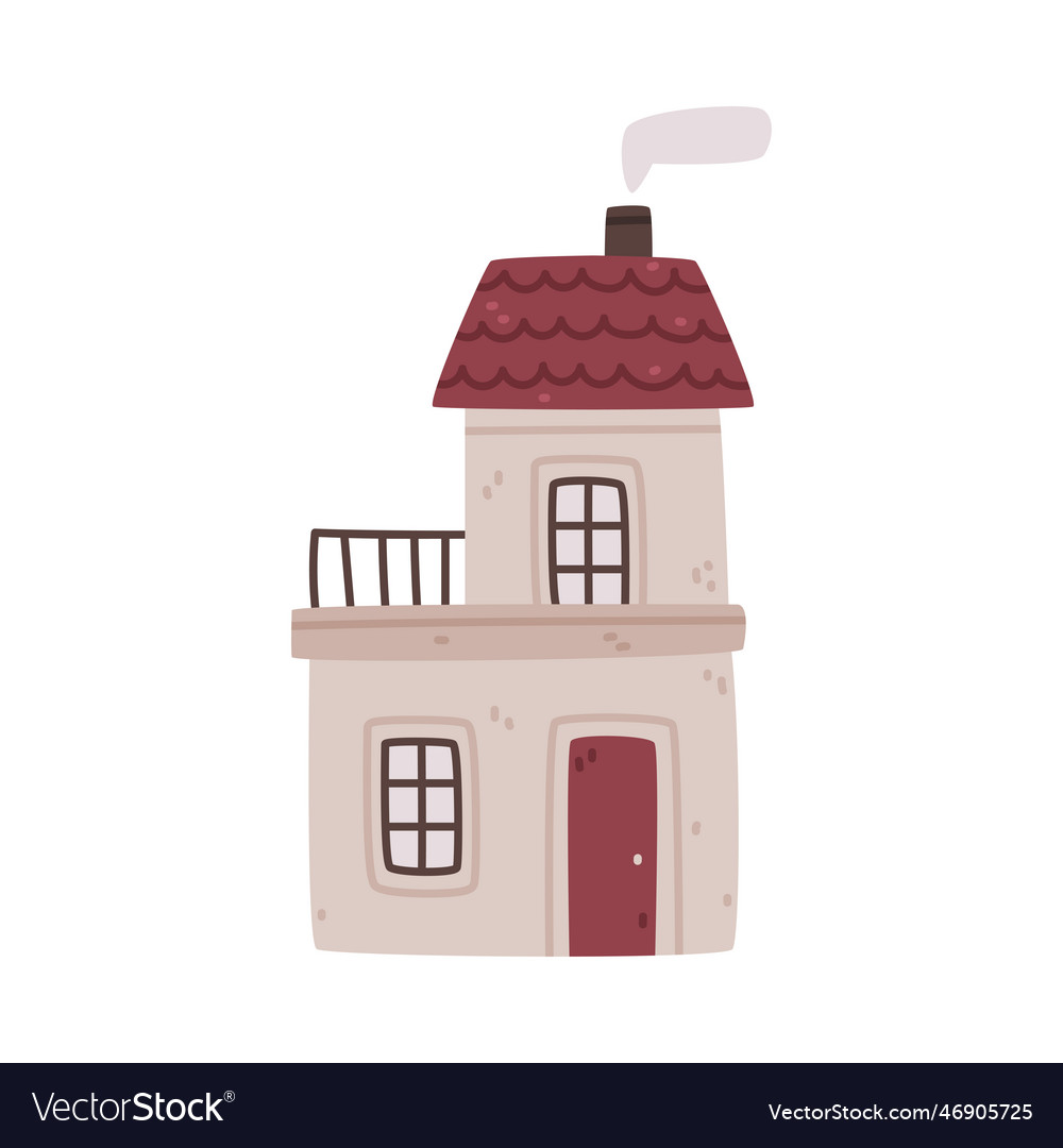 Small house with roof and windows as sweet cozy