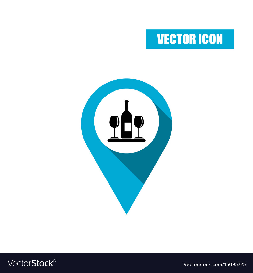Wine Pointer Icon with Glass