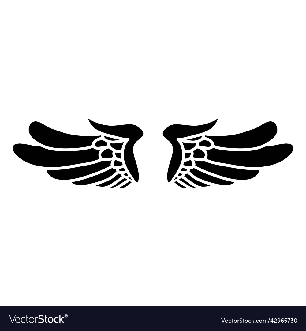 2 open rounded wings Vector Image 2 open rounded wings