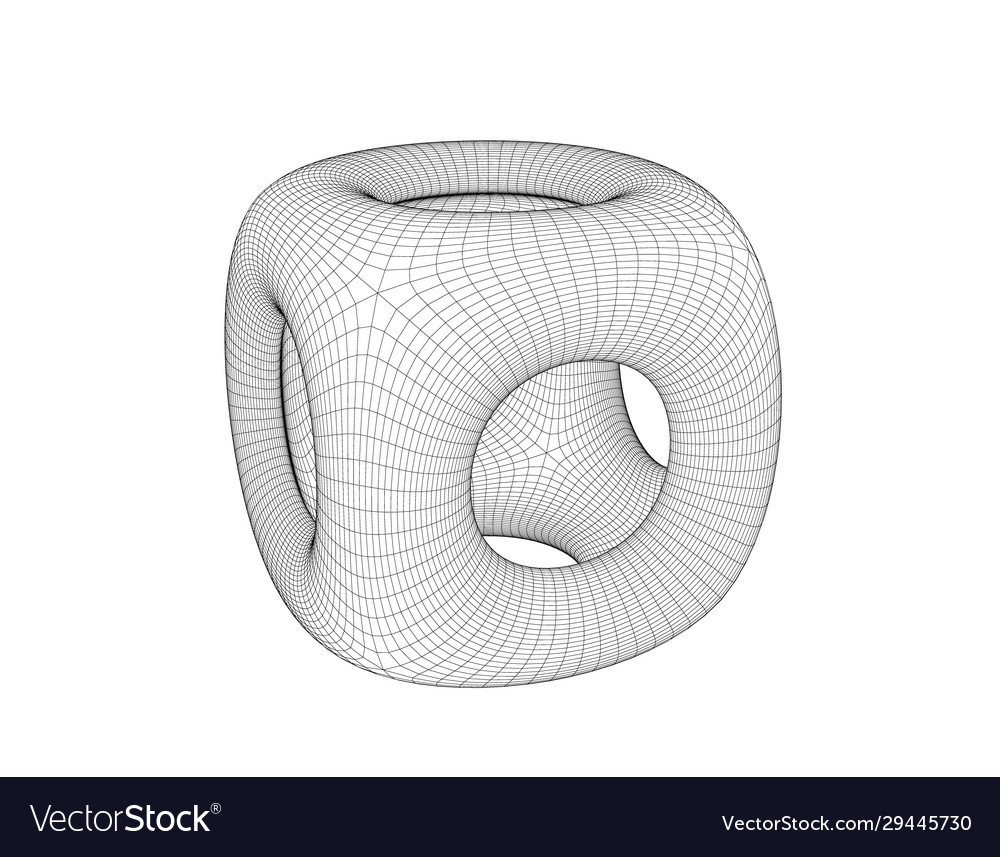 Abstract cube with holes wireframe