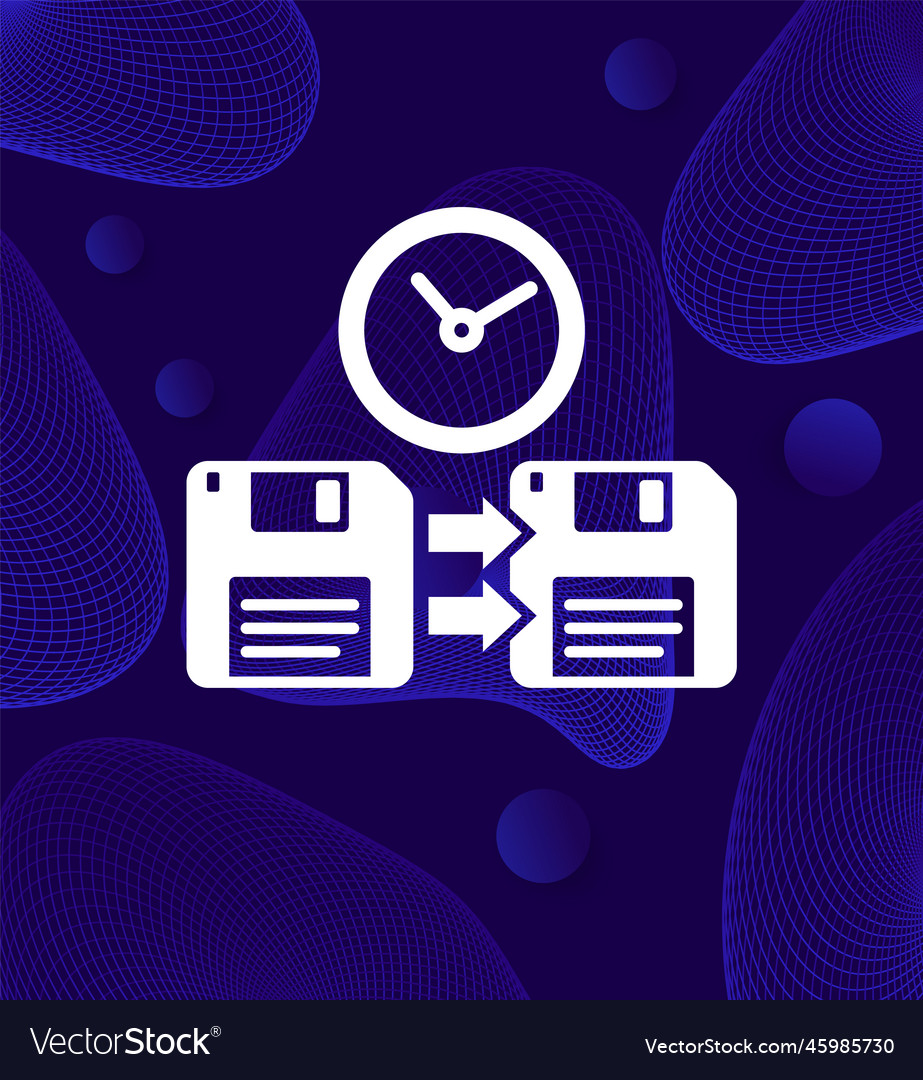 Backup-Zeitsymbol mit Disketten