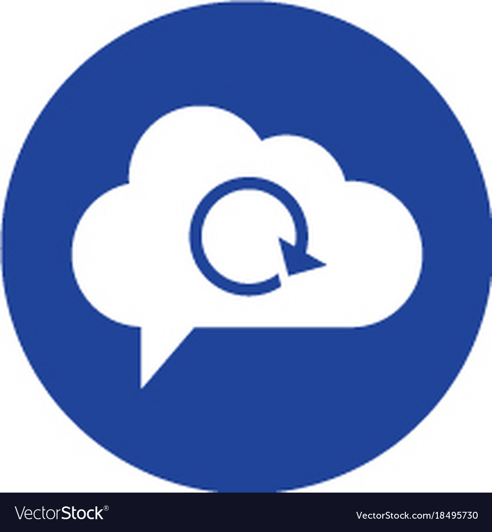 Cloud reload icon computing concept