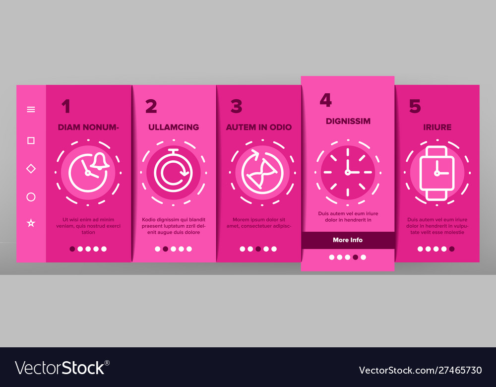 Different time clock onboarding Vector Image Different time clock onboarding