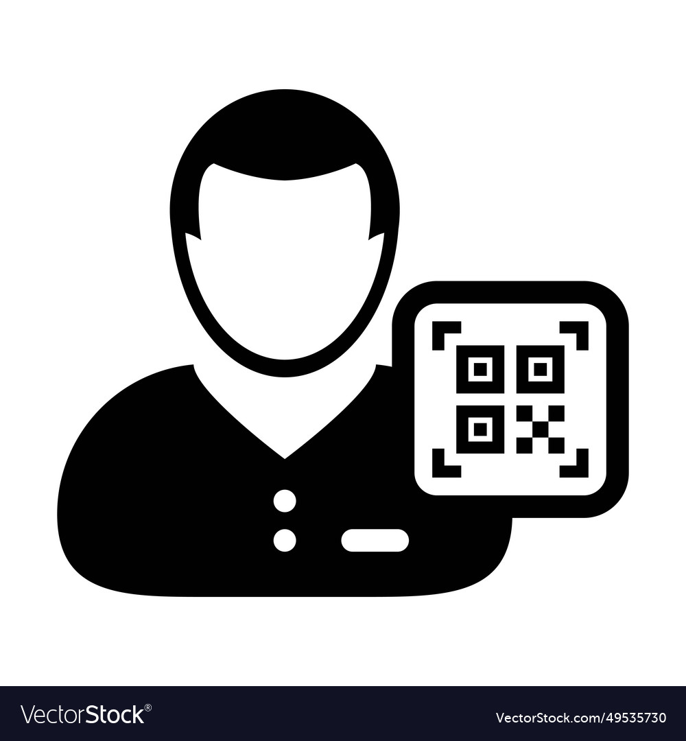 Digital id icon avatar with qr code for biometric